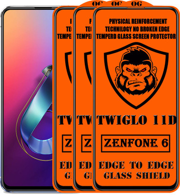 TWIGLO Edge To Edge Tempered Glass for Asus Zenfone 6(Pack of 3)