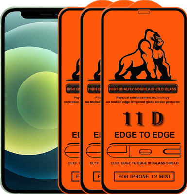 ELEF Edge To Edge Tempered Glass for Apple iPhone 12 Mini(Pack Of 3)(Pack of 3)