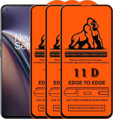 ELEF Edge To Edge Tempered Glass for Oneplus Nord CE 5G(Pack Of 3)(Pack of 3)