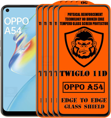 TWIGLO Edge To Edge Tempered Glass for OPPO A54(Pack of 5)