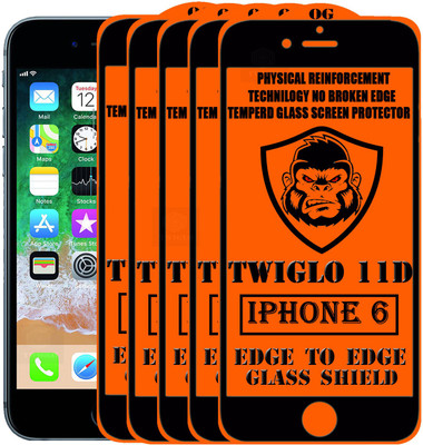 TWIGLO Edge To Edge Tempered Glass for Apple iPhone 6(Pack of 5)
