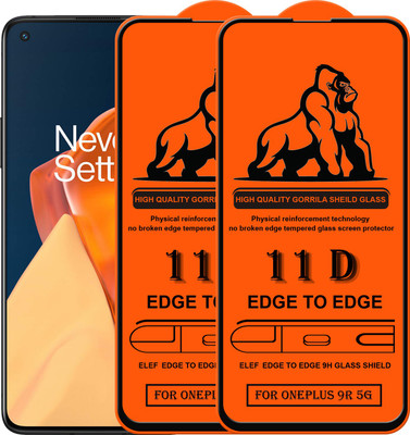 ELEF Edge To Edge Tempered Glass for Oneplus 9R 5G(Pack Of 2)(Pack of 2)