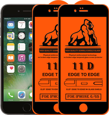 ELEF Edge To Edge Tempered Glass for Apple iPhone 6/6s(Pack Of 2)(Pack of 2)