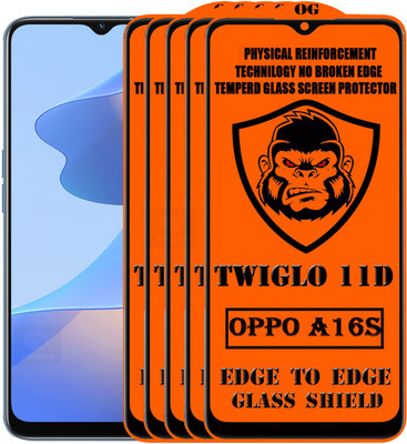 TWIGLO Edge To Edge Tempered Glass for OPPO A16s(Pack of 5)