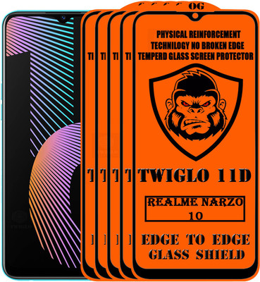 TWIGLO Edge To Edge Tempered Glass for REALME NARZO 10(Pack of 5)