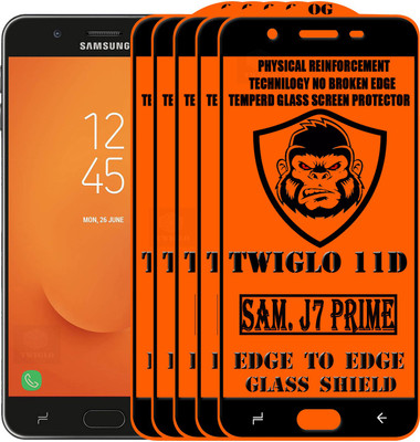 TWIGLO Edge To Edge Tempered Glass for Samsung Galaxy J7 Prime(Pack of 5)