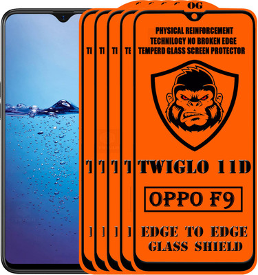TWIGLO Edge To Edge Tempered Glass for Oppo F9(Pack of 5)