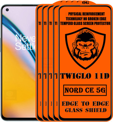 TWIGLO Edge To Edge Tempered Glass for ONEPLUS NORD CE 5G(Pack of 5)