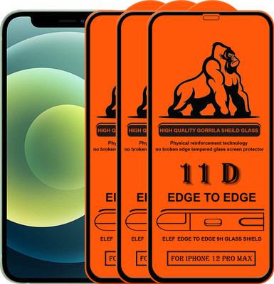ELEF Edge To Edge Tempered Glass for Apple iPhone 12 Pro Max(Pack Of 3)(Pack of 3)