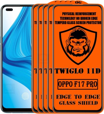 TWIGLO Edge To Edge Tempered Glass for OPPO F17 PRO(Pack of 5)