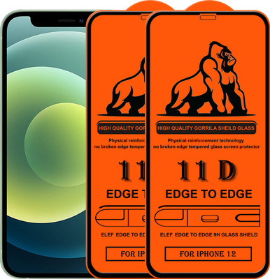 ELEF Edge To Edge Tempered Glass for Apple iPhone 12(Pack Of 2)(Pack of 2)