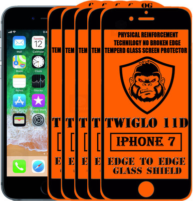 TWIGLO Edge To Edge Tempered Glass for Apple iPhone 7(Pack of 5)