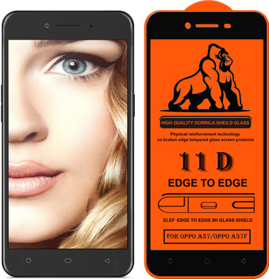ELEF Edge To Edge Tempered Glass for Oppo A37/A37f(Pack Of 1)(Pack of 1)