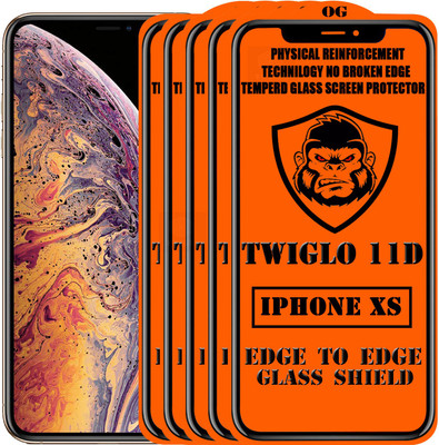 TWIGLO Edge To Edge Tempered Glass for Apple iPhone XS(Pack of 5)