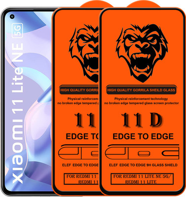 ELEF Edge To Edge Tempered Glass for Redmi 11 Lite/11 Lite NE 5G(Pack Of 2)(Pack of 2)