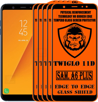 TWIGLO Edge To Edge Tempered Glass for Samsung Galaxy A6 Plus(Pack of 5)
