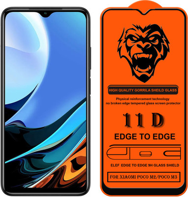ELEF Edge To Edge Tempered Glass for Poco M2/Poco M3(Pack Of 1)(Pack of 1)