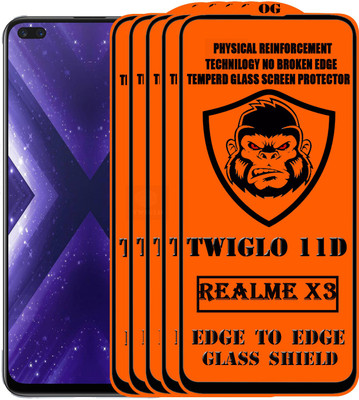 TWIGLO Edge To Edge Tempered Glass for REALME X3(Pack of 5)