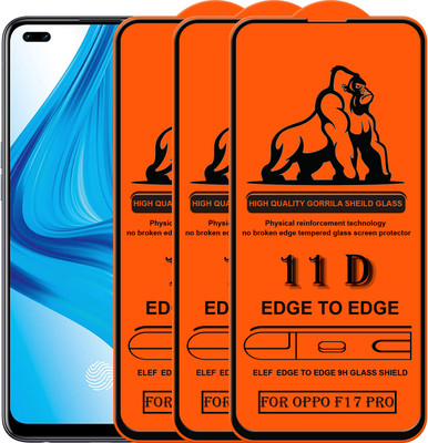ELEF Edge To Edge Tempered Glass for Oppo F17 Pro(Pack Of 3)(Pack of 3)