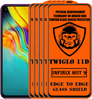 TWIGLO Edge To Edge Tempered Glass for INFINIX HOT 9(Pack of 5)