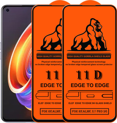 ELEF Edge To Edge Tempered Glass for Realme X7 Pro 5G(Pack Of 2)(Pack of 2)