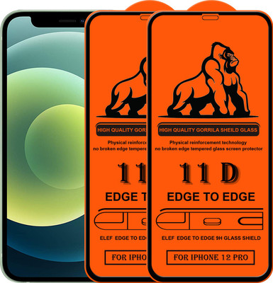 ELEF Edge To Edge Tempered Glass for Apple iPhone 12 Pro(Pack Of 2)(Pack of 2)