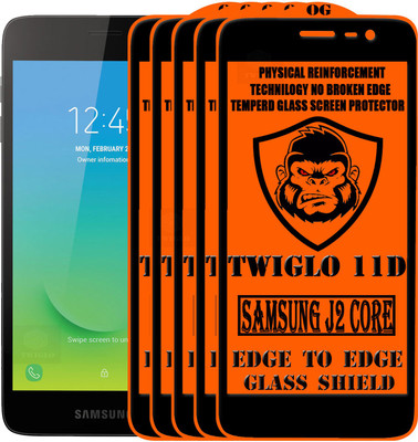 TWIGLO Edge To Edge Tempered Glass for SAMSUNG J2 CORE(Pack of 5)