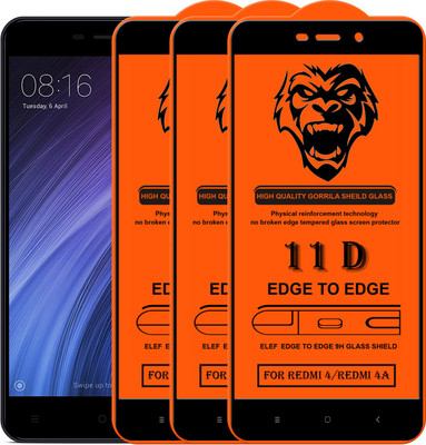 ELEF Edge To Edge Tempered Glass for Redmi 4/4A(Pack Of 3)(Pack of 3)