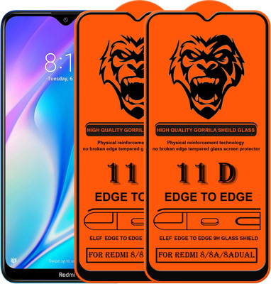 ELEF Edge To Edge Tempered Glass for Redmi 8/8A/8A Dual(Pack Of 2)(Pack of 2)