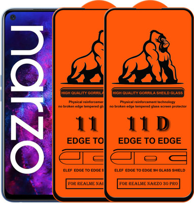 ELEF Edge To Edge Tempered Glass for Realme Narzo 30 Pro(Pack Of 2)(Pack of 2)