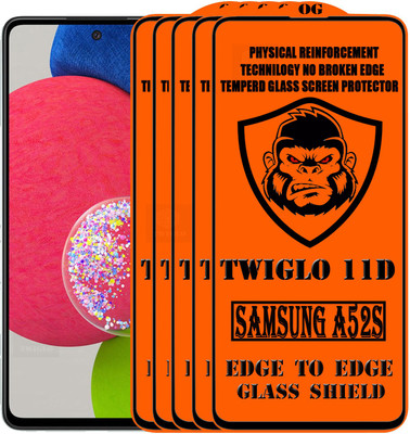 TWIGLO Edge To Edge Tempered Glass for SAMSUNG A52S(Pack of 5)