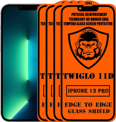 TWIGLO Edge To Edge Tempered Glass for IPHONE 13 PRO(Pack of 4)
