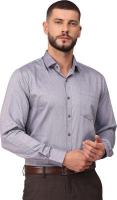 Copperline Men Solid Formal Dark Blue Shirt