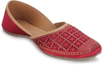 MYRA Embellished Jutis/Mojaris Bellies For Women(Red , 4)