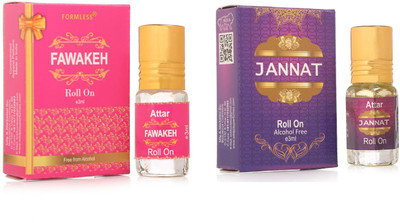 FORMLESS Fawakeh & Jannat 3ml Each Roll on Floral Attar(Juhi)