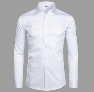 Springberry Men Solid Casual White Shirt