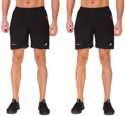 Tempest Solid Men Black Regular Shorts