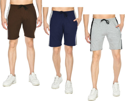Indistar Solid Men Multicolor Bermuda Shorts