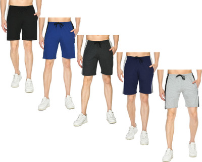 Indistar Solid Men Multicolor Bermuda Shorts