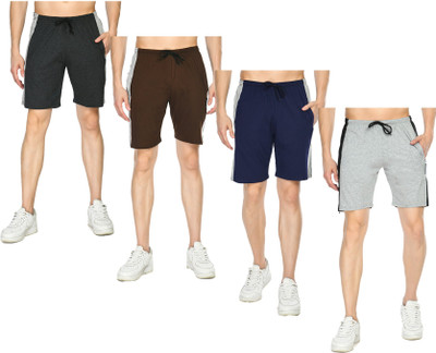 KAVYA Solid Men Multicolor Bermuda Shorts