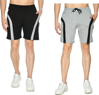 Indistar Solid Men Multicolor Bermuda Shorts