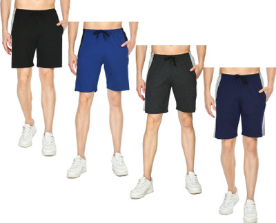 IndiWeaves Solid Men Multicolor Bermuda Shorts