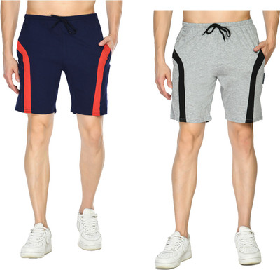 Indistar Solid Men Multicolor Bermuda Shorts
