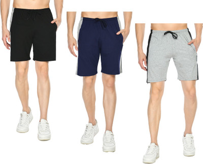 Indistar Solid Men Multicolor Bermuda Shorts
