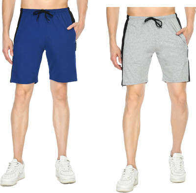 IndiWeaves Solid Men Multicolor Bermuda Shorts