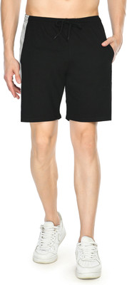 Indistar Solid Men Black Bermuda Shorts
