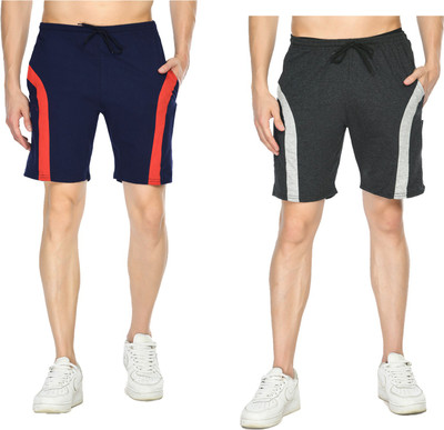 Indistar Solid Men Multicolor Bermuda Shorts