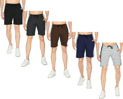 Indistar Solid Men Multicolor Bermuda Shorts
