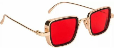 NewCrafts Retro Square Sunglasses(For Men, Red)