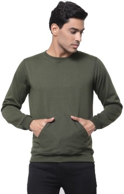 KZALCON Full Sleeve Solid Men Sweatshirt